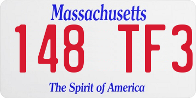 MA license plate 148TF3