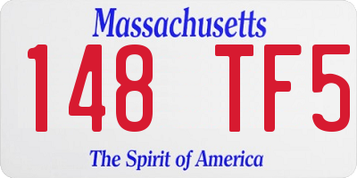 MA license plate 148TF5