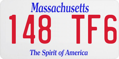 MA license plate 148TF6