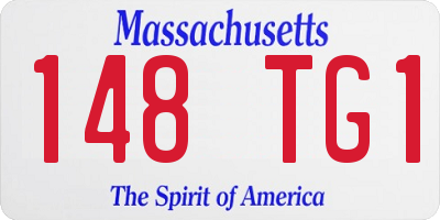 MA license plate 148TG1