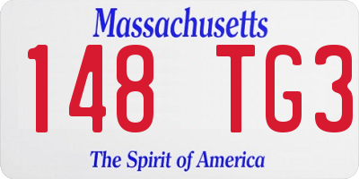 MA license plate 148TG3