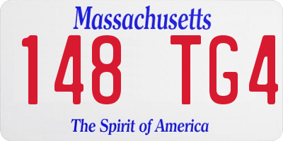 MA license plate 148TG4