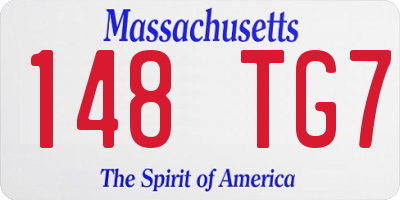MA license plate 148TG7