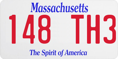 MA license plate 148TH3