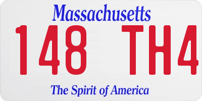 MA license plate 148TH4