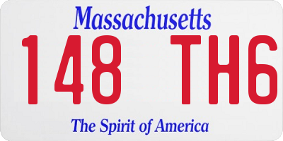 MA license plate 148TH6