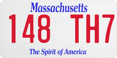 MA license plate 148TH7
