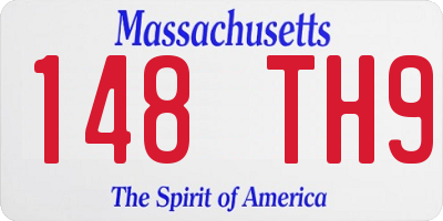 MA license plate 148TH9