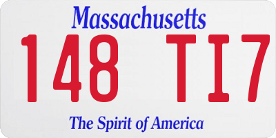 MA license plate 148TI7