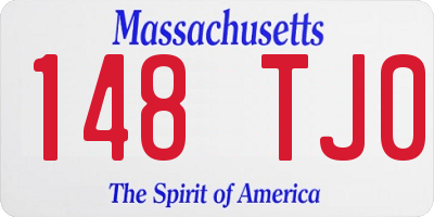 MA license plate 148TJ0
