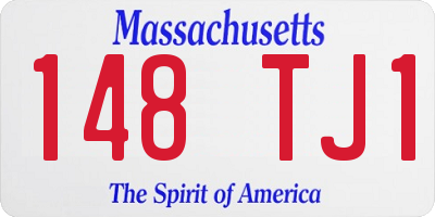 MA license plate 148TJ1