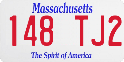 MA license plate 148TJ2