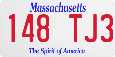 MA license plate 148TJ3