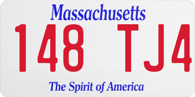 MA license plate 148TJ4