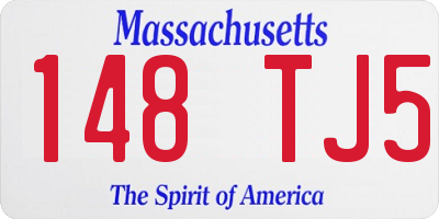 MA license plate 148TJ5