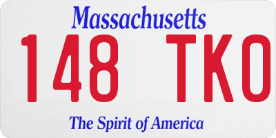 MA license plate 148TK0