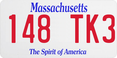 MA license plate 148TK3