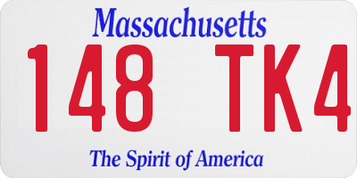 MA license plate 148TK4