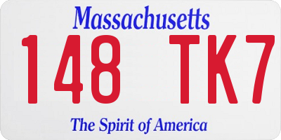MA license plate 148TK7