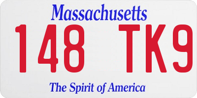 MA license plate 148TK9