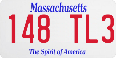 MA license plate 148TL3