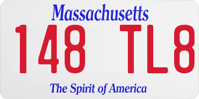 MA license plate 148TL8