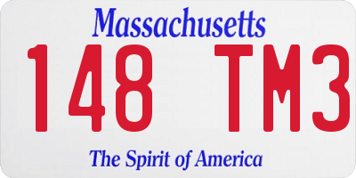 MA license plate 148TM3