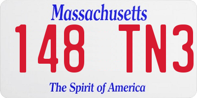 MA license plate 148TN3
