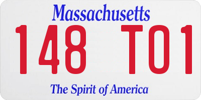 MA license plate 148TO1