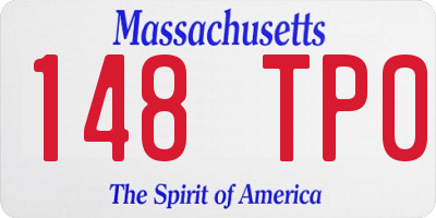 MA license plate 148TP0