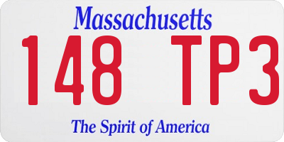 MA license plate 148TP3