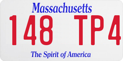 MA license plate 148TP4