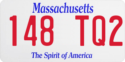 MA license plate 148TQ2