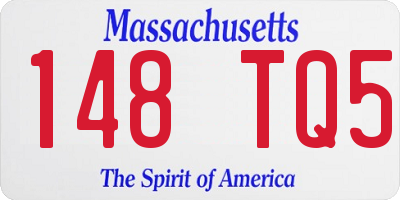 MA license plate 148TQ5