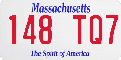 MA license plate 148TQ7