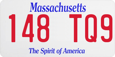 MA license plate 148TQ9