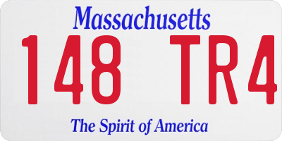 MA license plate 148TR4