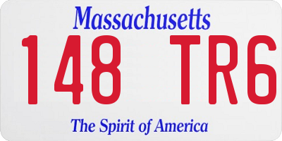 MA license plate 148TR6