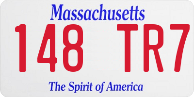 MA license plate 148TR7