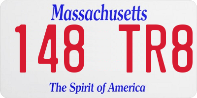 MA license plate 148TR8
