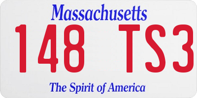 MA license plate 148TS3