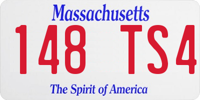 MA license plate 148TS4