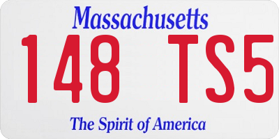 MA license plate 148TS5