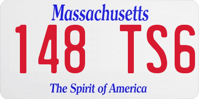 MA license plate 148TS6