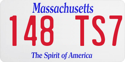 MA license plate 148TS7