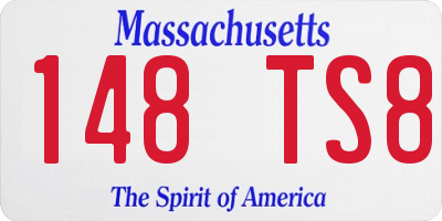 MA license plate 148TS8