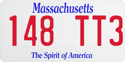 MA license plate 148TT3