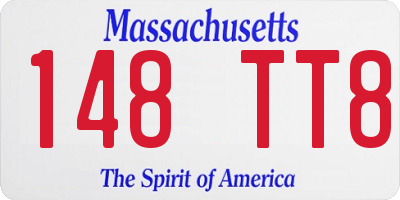 MA license plate 148TT8