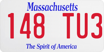 MA license plate 148TU3
