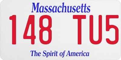 MA license plate 148TU5